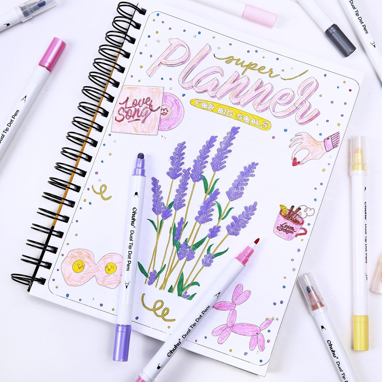 Ohuhu Dual Tip Dot Markers & Double Sided Marker Pads