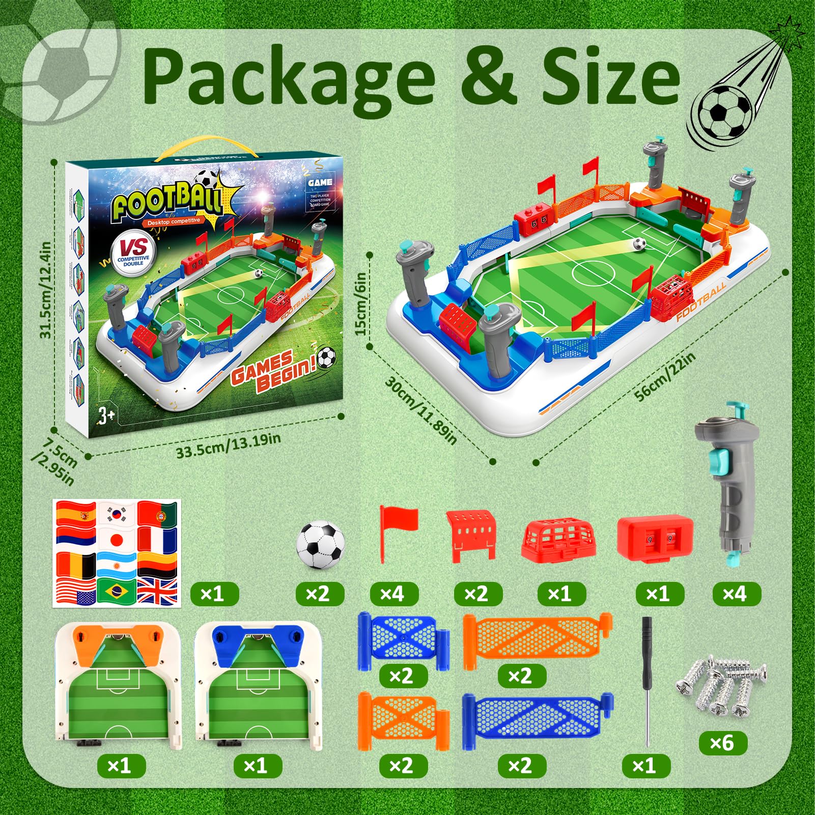 Mini Futbolines para Niños Adultos, Juguetes Niños 4-11 Años Juegos de Mesa Regalo Futbol para Niño 3-12 Años Regalos Navidad Cumpleaños Niño Copa del Mundo 2026