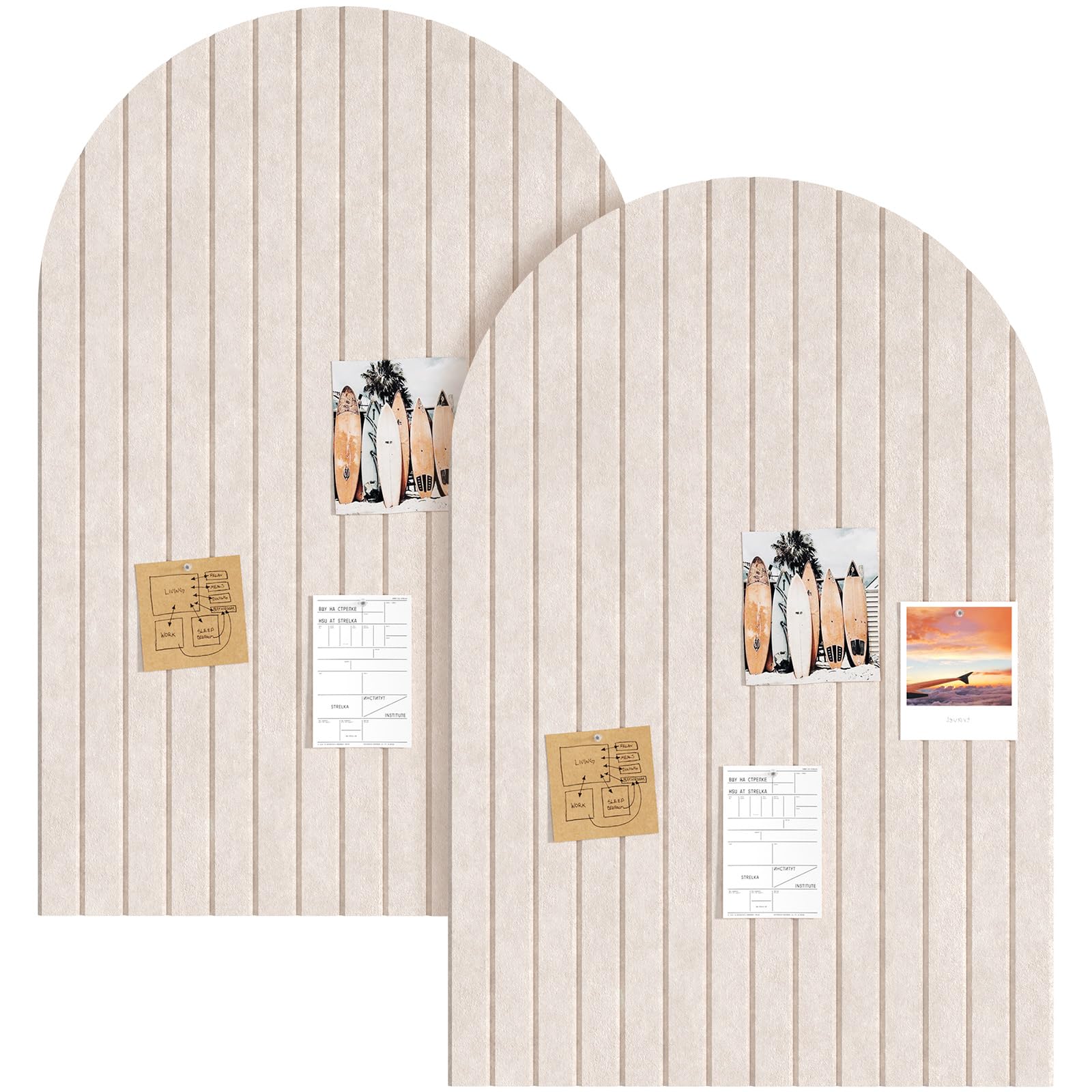Lifewit Gewölbte Filz Pinnwand Selbstklebend für Wand Deko 90x60cm, 2 Sets | 90x60cm, Large Notice Bulletin Boards for Home with 60 Pins, Wall Panels Self Adhesive for Home Office Bedroom Decor, Black