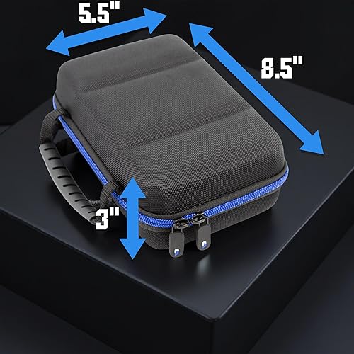 Miniatura 5 de CASEMATIX Estuche organizador de electrónica rígida con 2 divisores de bolsa de cables ajustables, 3 bolsas con cremallera y bucles elásticos para