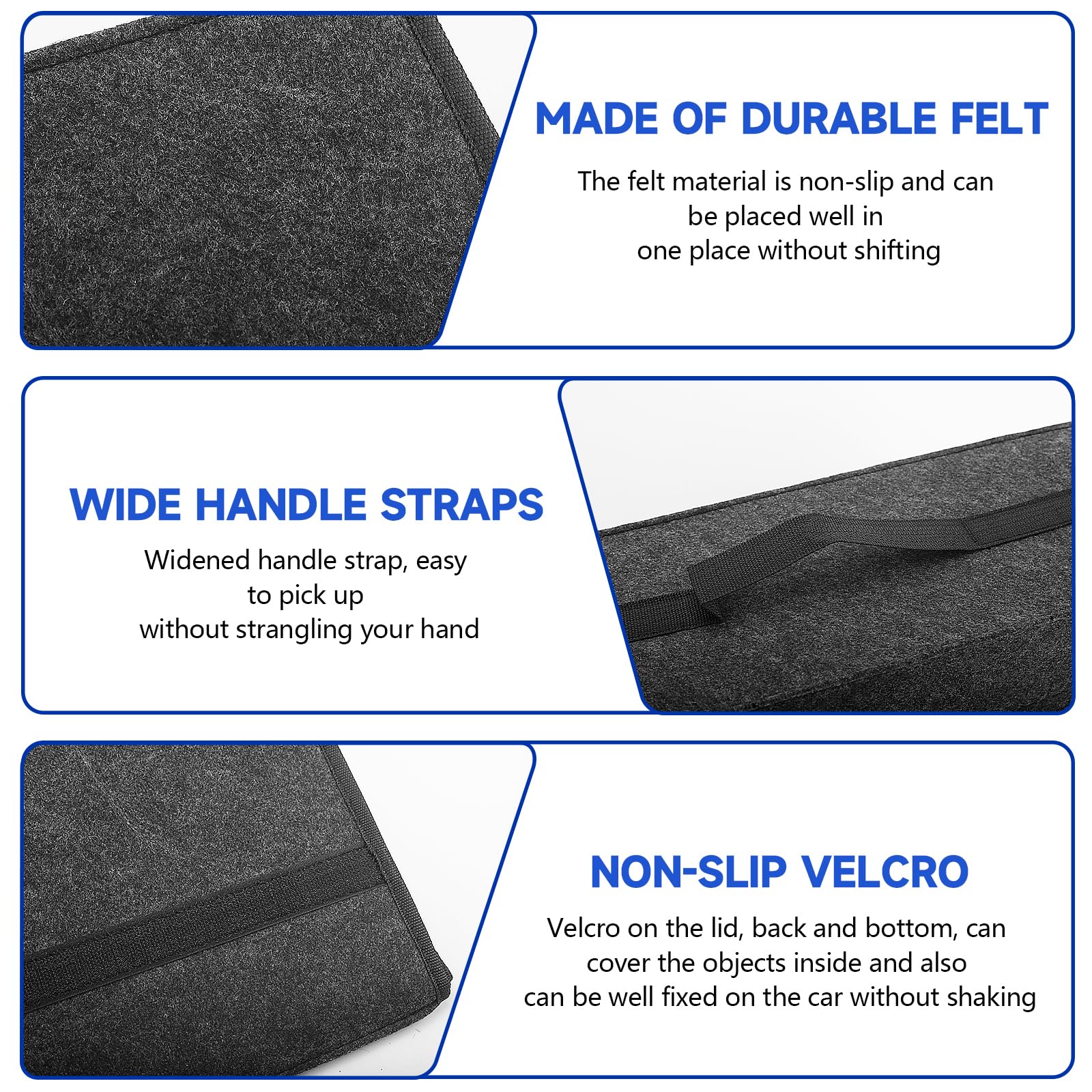 Perfk Organiseur De Coffre De Voiture, Sac à Outils De Voiture, Fermeture éclair Durable, Pliable, Sac De Rangement Pour Aspirateur De Voiture, Poignée Simple L