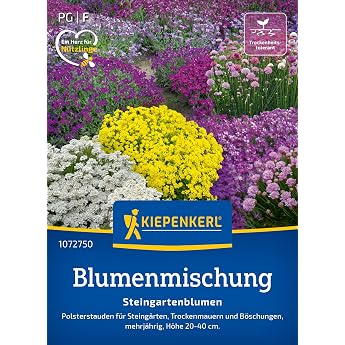 Kiepenkerl Flower Mix Rock Garden Flowers 1072750 - Perennial Upholstery Perennial Perennial for Rockeries Drywall and Embankments - Plants Flower Seeds Seeds