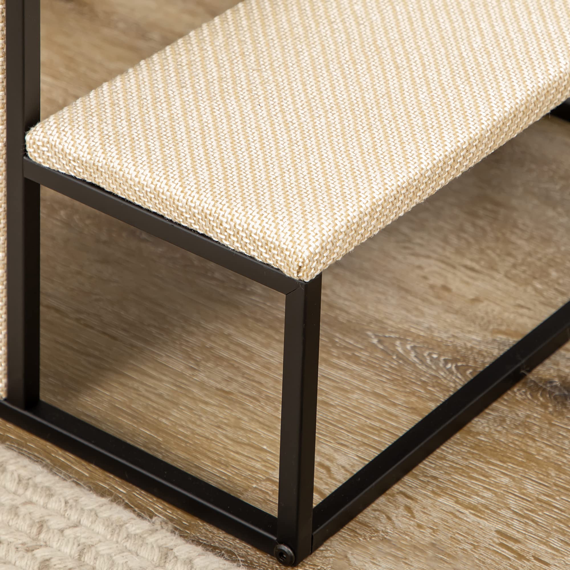 PawHut Hundetreppe 3 Stufen 53 cm Hoch Haustiertreppe für Katzen bis zu 6 kg Katzentreppe Hunderampe Einstiegshilfe für Bett, Sofa, Couch und Auto Cremeweiß+Schwarz
