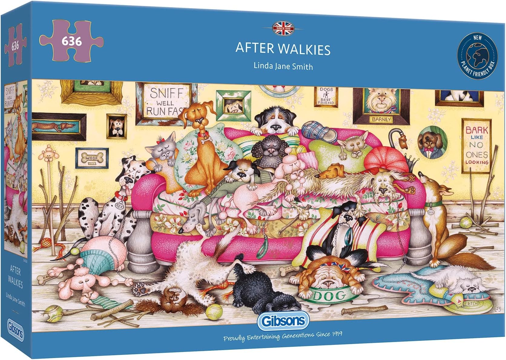 After Walkies Panoramic Jigsaw Puzzle | 636 Piece Jigsaw Puzzle | Dog Jigsaw Puzzle | Sustainable Puzzle for Adults | Premium 100% Recycled Board | Great Gift for Adults | Gibsons Games