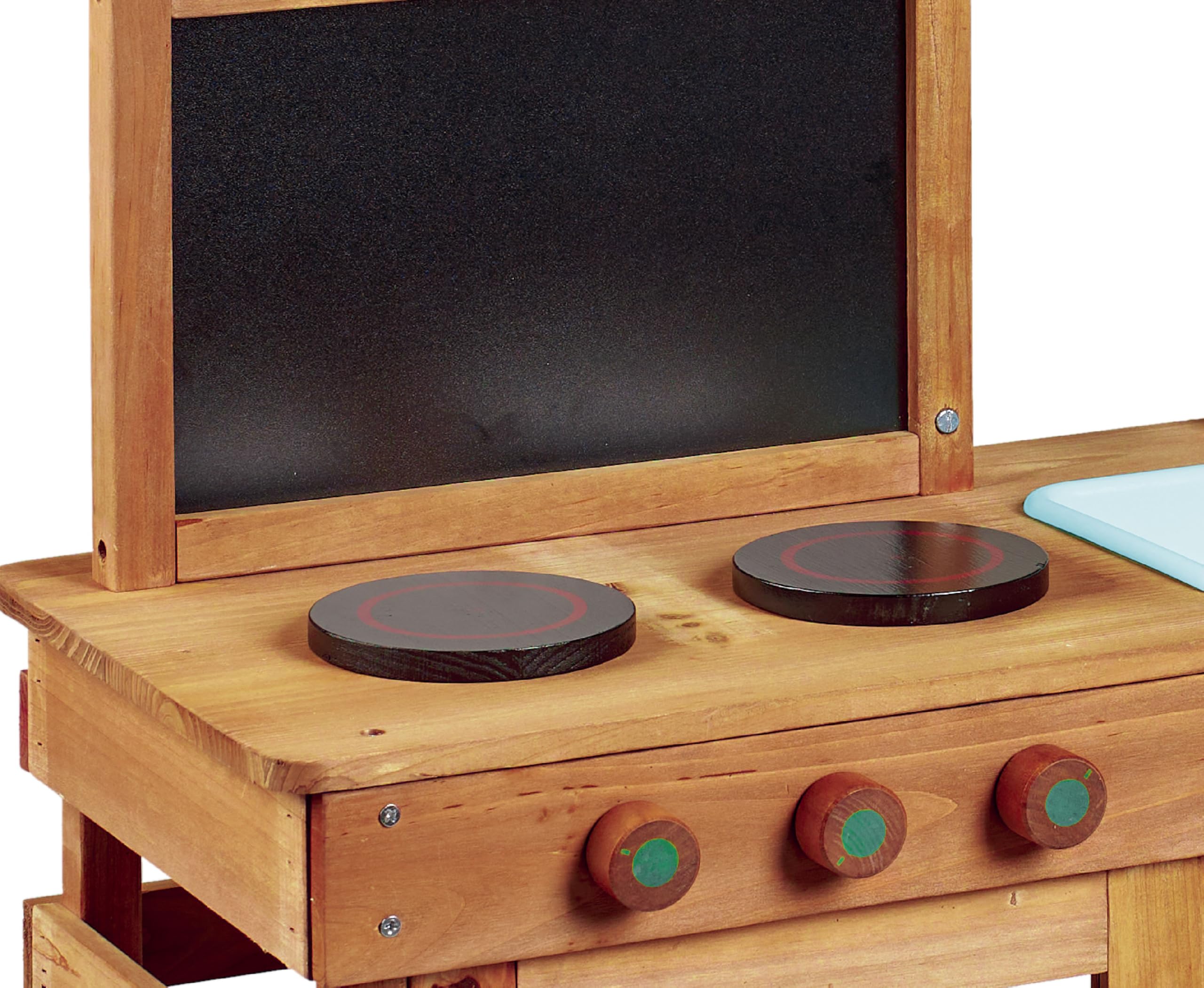 Matschküche Outdoor Küche Deluxe aus Holz Spielküche mit Wasserhahn Dach