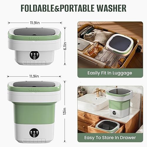 Miniatura 3 de Mini lavadora portátil, lavadora portátil de gran capacidad mejorada de 16 litros con 3 modos de limpieza profunda. Adecuado para camping,