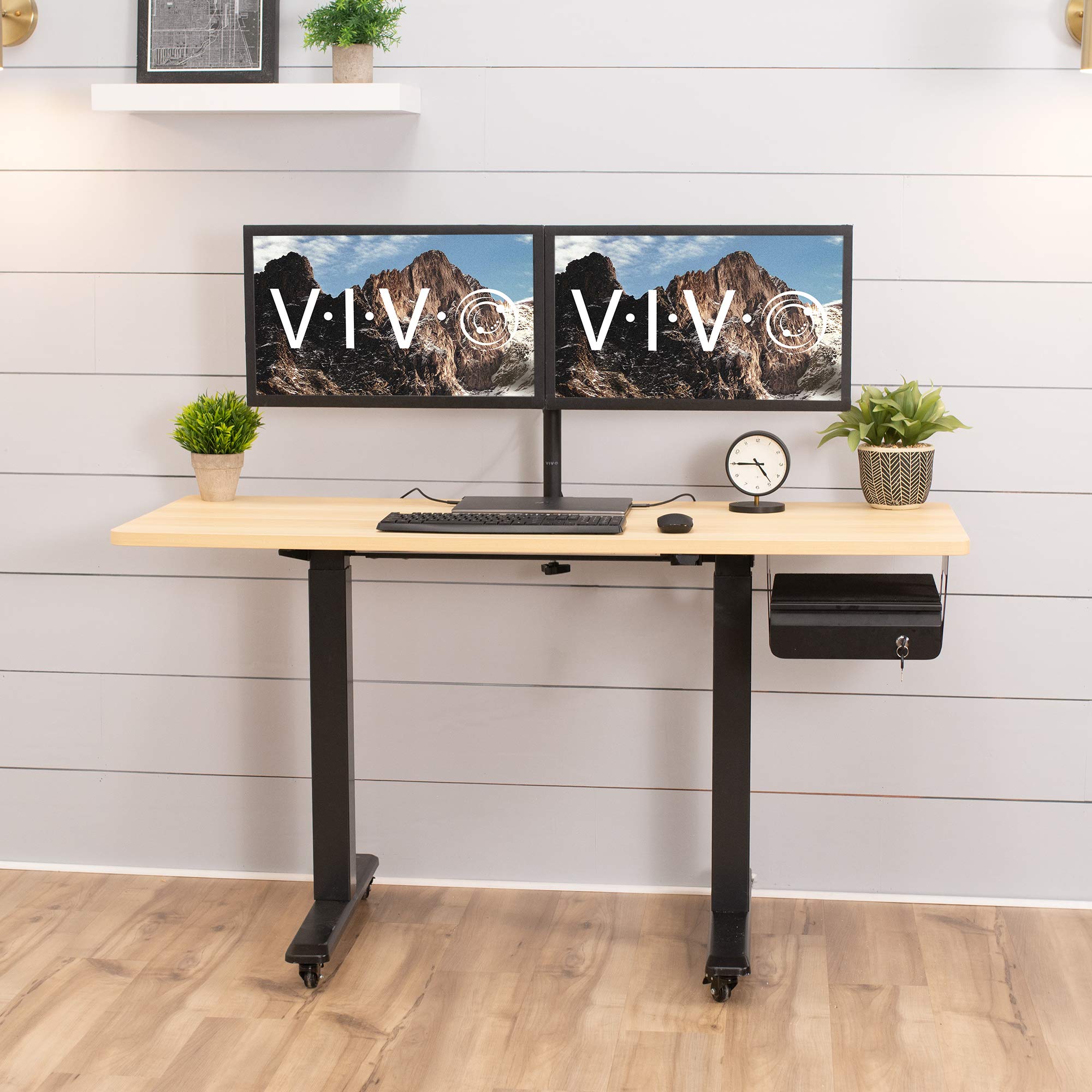 VIVO Cassetto estraibile per scrivania da 33 cm, per scrivania da ufficio, organizer scorrevole con serratura per postazione di lavoro seduta, nero, DESK-AC03L-B