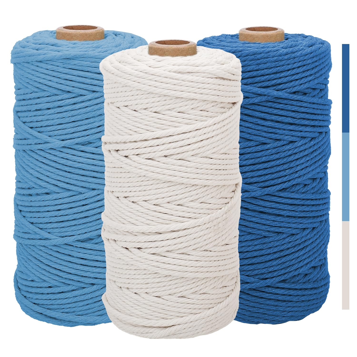 Macramé koord, 200 m x 3 mm, 4-laags premium doe-het-zelf