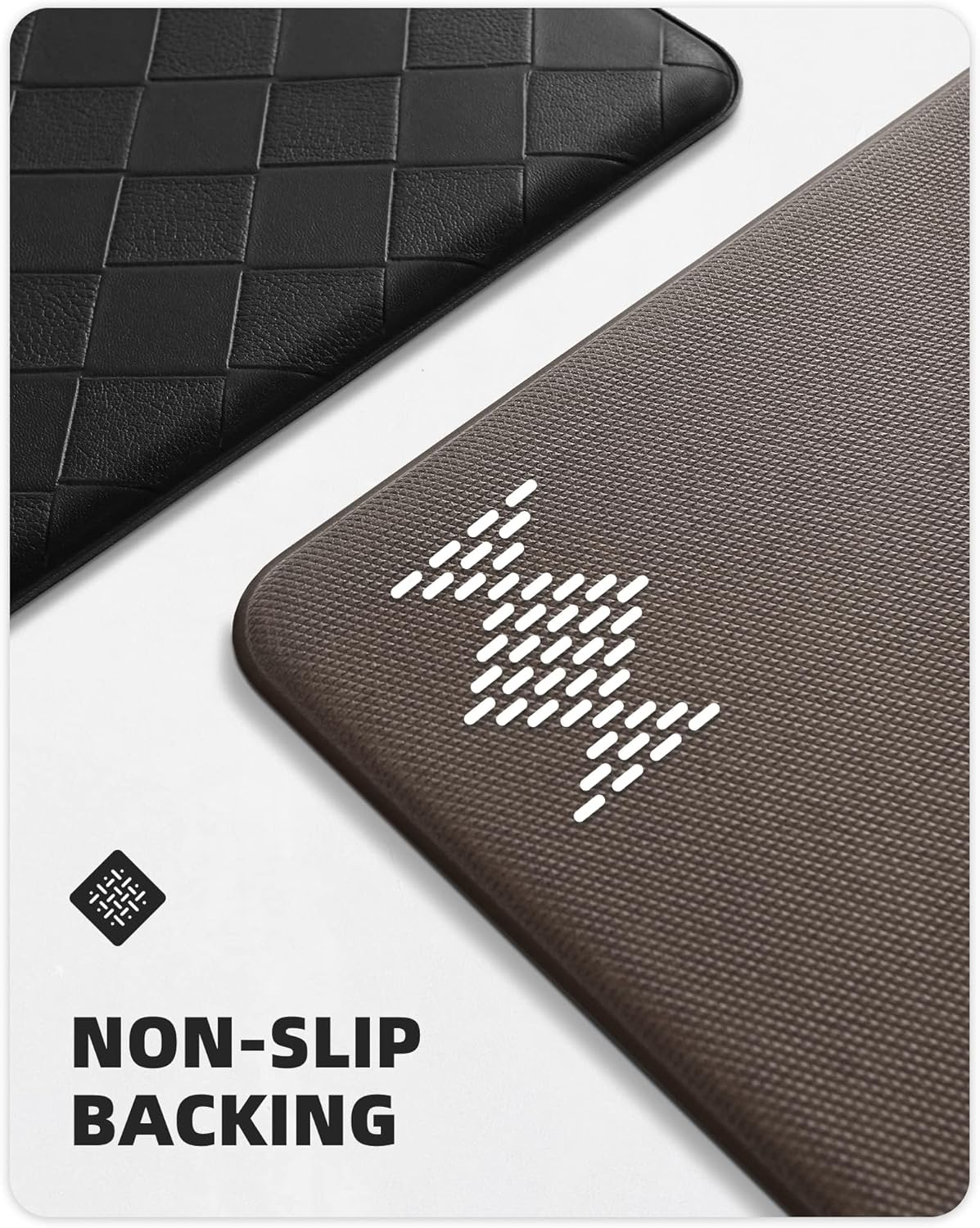 Color&Geometry Extra Wide Kitchen Mats Set 24x59+24x87, Anti Fatigue Cushioned Floor Mat, Waterproof Easy Clean Non Slip Runner for Sink Comfort Standing, Black​