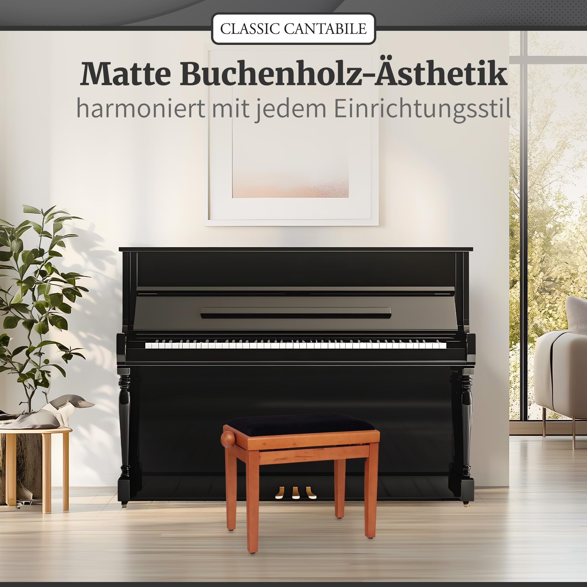 Classic Cantabile Panchetta per pianoforte faggio, massello