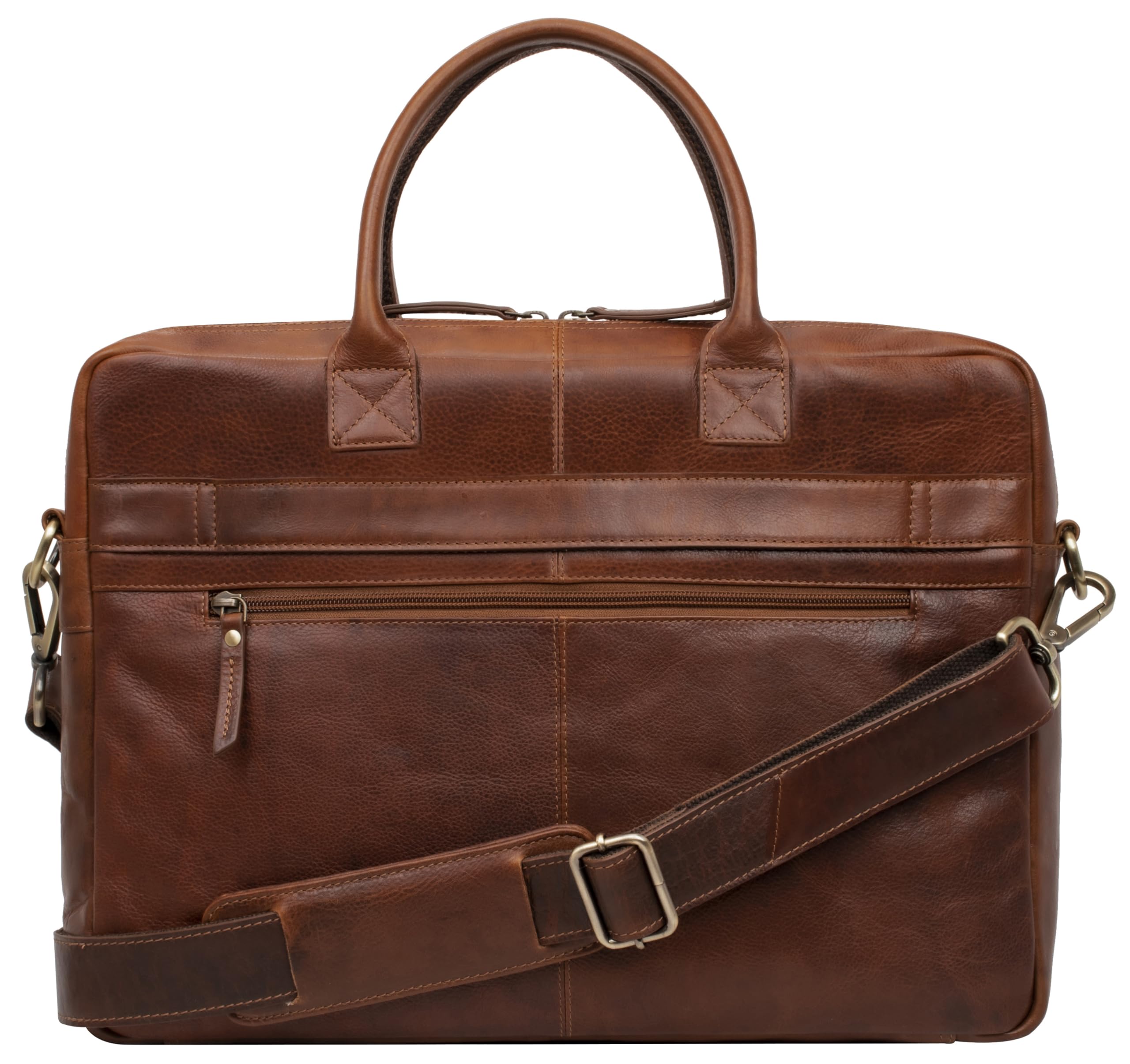 Marc Peter® Hamilton Businesstasche Herren Leder 15,6 Zoll | Leder Laptoptasche | Groß Aktentasche Umhängetasche aus Vintage Rindsleder