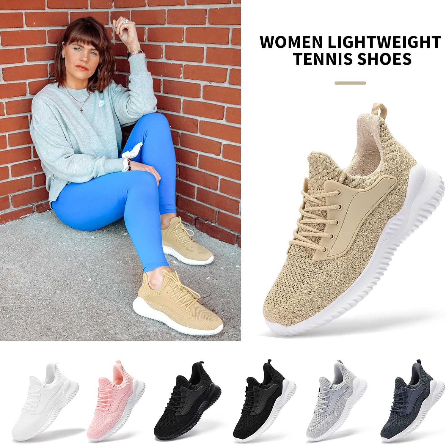 Womens Tennis Shoes Walking Sneakers - Memory Foam Running Slip On Gym Athletic Workout Nursing Comfort Work Shoe Lightweight - Image 2