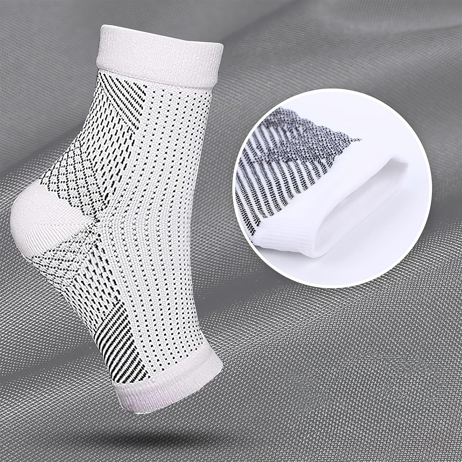 2 Paires Chaussettes pour Neuropathie Chevillere Entorse Chaussettes Chevillere De Maintien Sport Attelle Cheville pour Hommes Femme Protege Cheville for Football Basketball Running Hiking