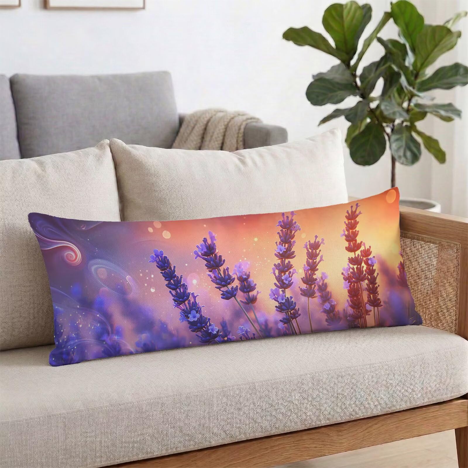 Roślinne długie poszewki na poduszki, aksamitne, duże poszewki na poduszki, 180 x 60 cm, fioletowe poszewki na poduszki do ciąży, ortopedyczne, miękkie, wygodne, oddychające, idealna dekoracja domu