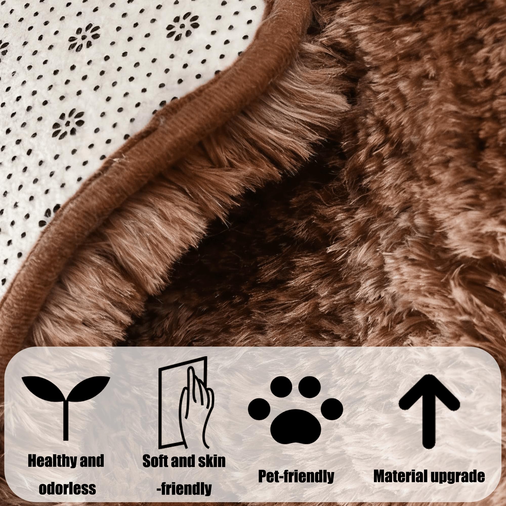 Miękki Dywan 170 x 230 cm Miękka Mata Dywanowa Puszysty Dywan Dla Dzieci Przyjemne, Miękkie, Do Salonu, Puszysty, Jako Przy Łóżku, Outdoorowy, brązowy