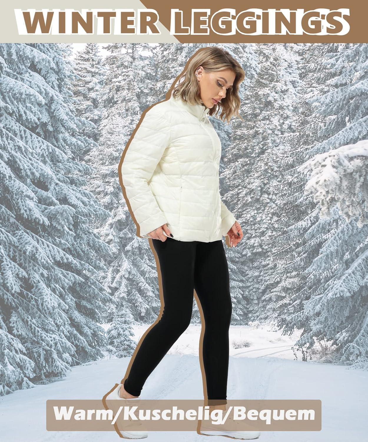 RIOJOY Thermoleggins für Damen Gefütterte Leggings Mit Teddy Fleece Winter Warme Leggings Hose für Alltag - Image 6