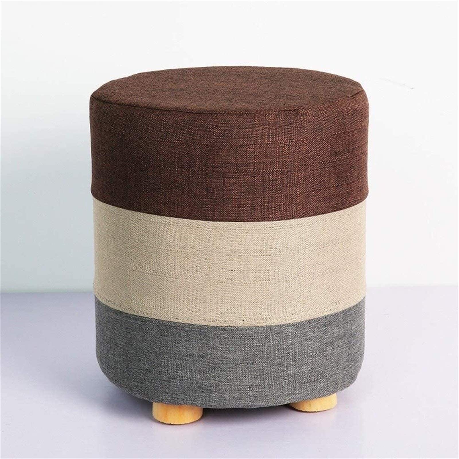 Repose-pieds en bois avec pouf rembourré en flanelle amovible pour salon
