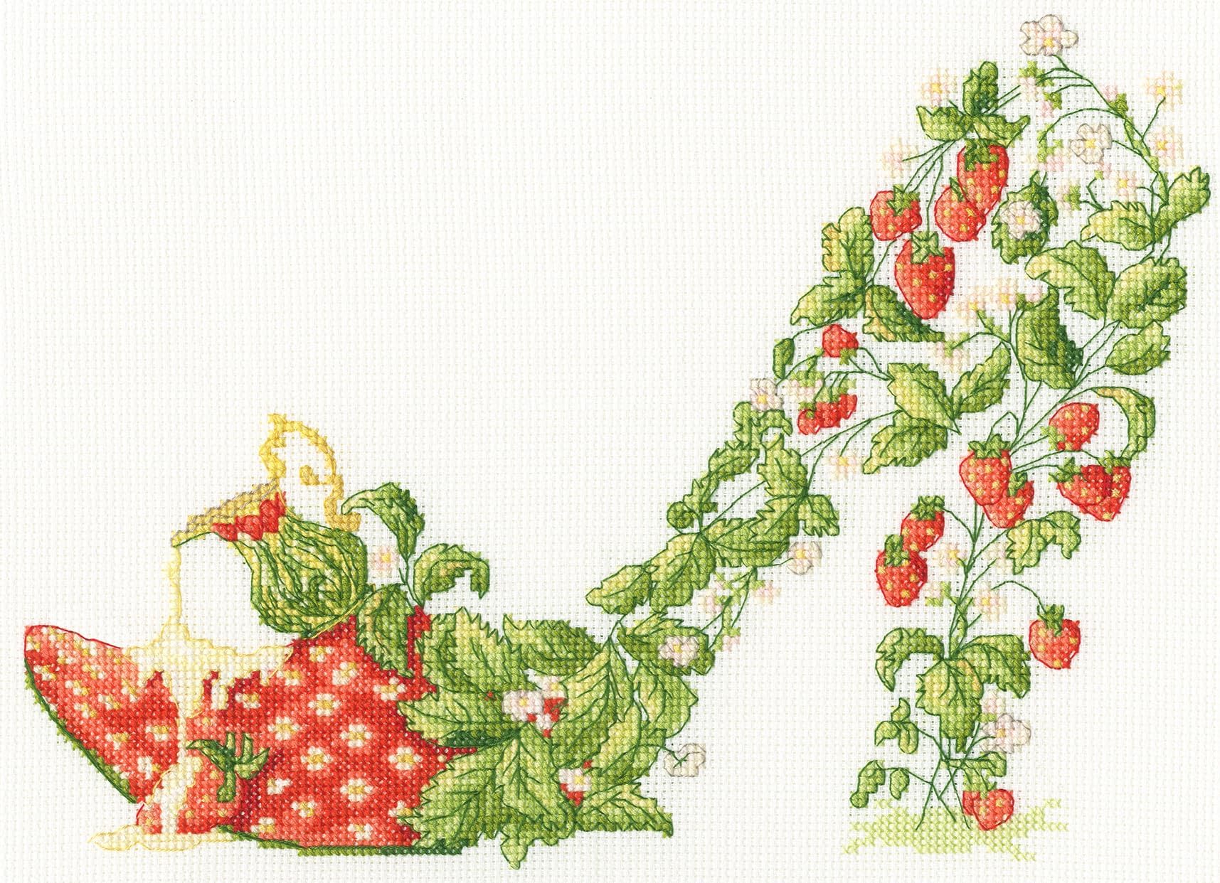 Strawberries and Cream Counted Cross Stitch Kit