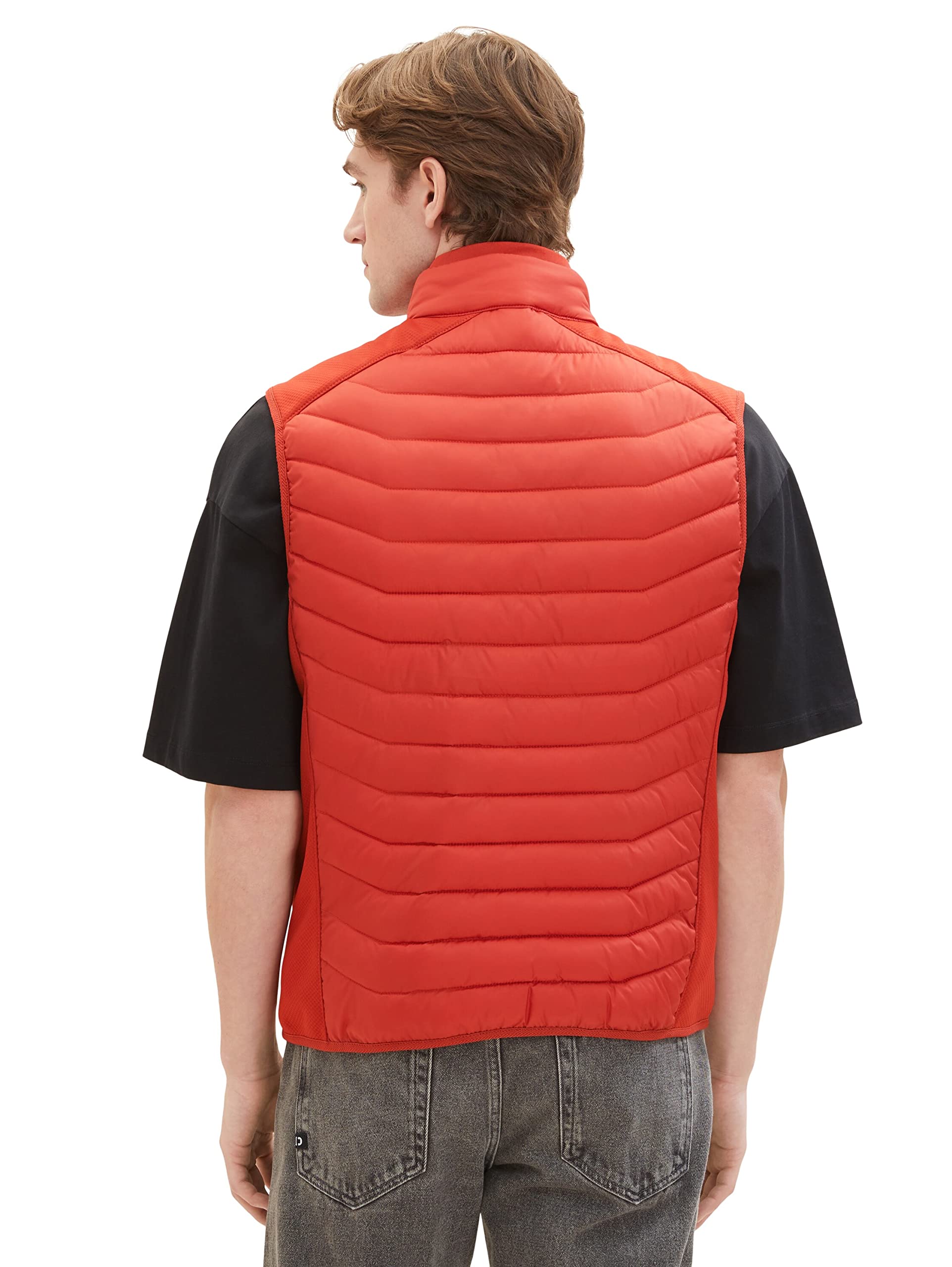 TOM TAILOR Chaleco Acolchado Híbrido con Cuello Alto Hombre