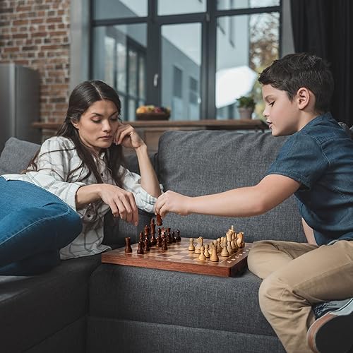 Miniatura 5 de Husaria Professional Staunton Tournament No. 4 Juego de ajedrez de madera con 2 reinas extra, reyes de 3 pulgadas