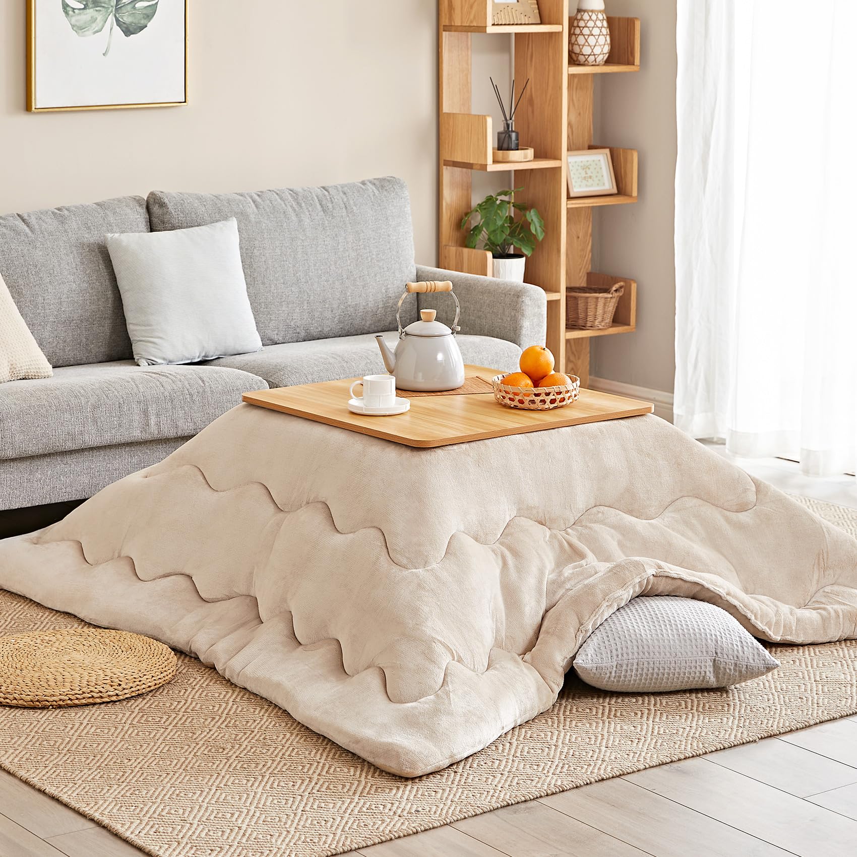 Amazon｜Hansleep こたつ布団 正方形 単品185×185cm フランネル 中綿 