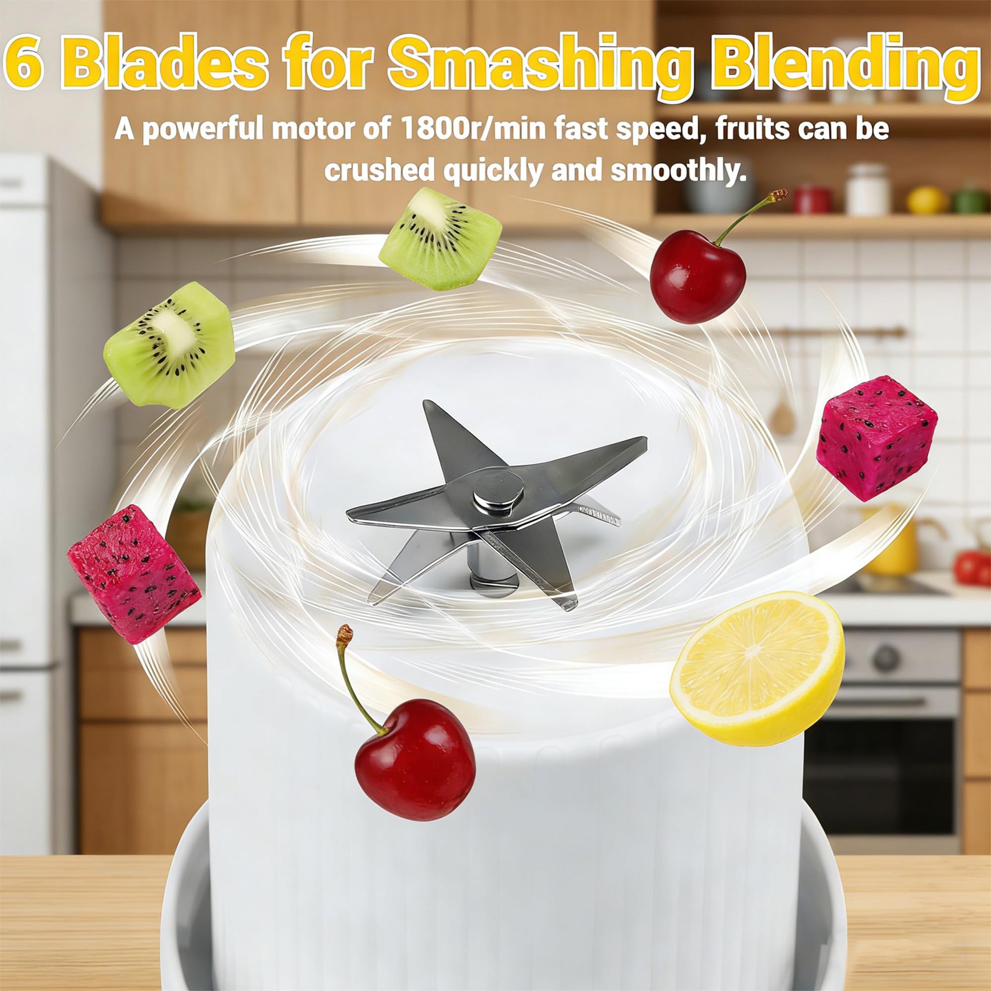 Mélangeur de Jus Portable,Blender à Fruits sans Fil,Mini Juicer électrique de 420ml, Mini Mixeur à Smoothie,Nettoyage Automatique,Mixeur pour Smoothies,Jus et Shakes (Rose) - 3