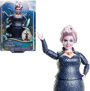 Mattel DISNEY Arielle, die Meerjungfrau - Ursula mit Tentakeln, abnehmbarer Halskette und lavendelfarbener Hochsteckfrisur für endlosen Frisierspaß, für Kinder ab 3 Jahren geeignet, HLX12