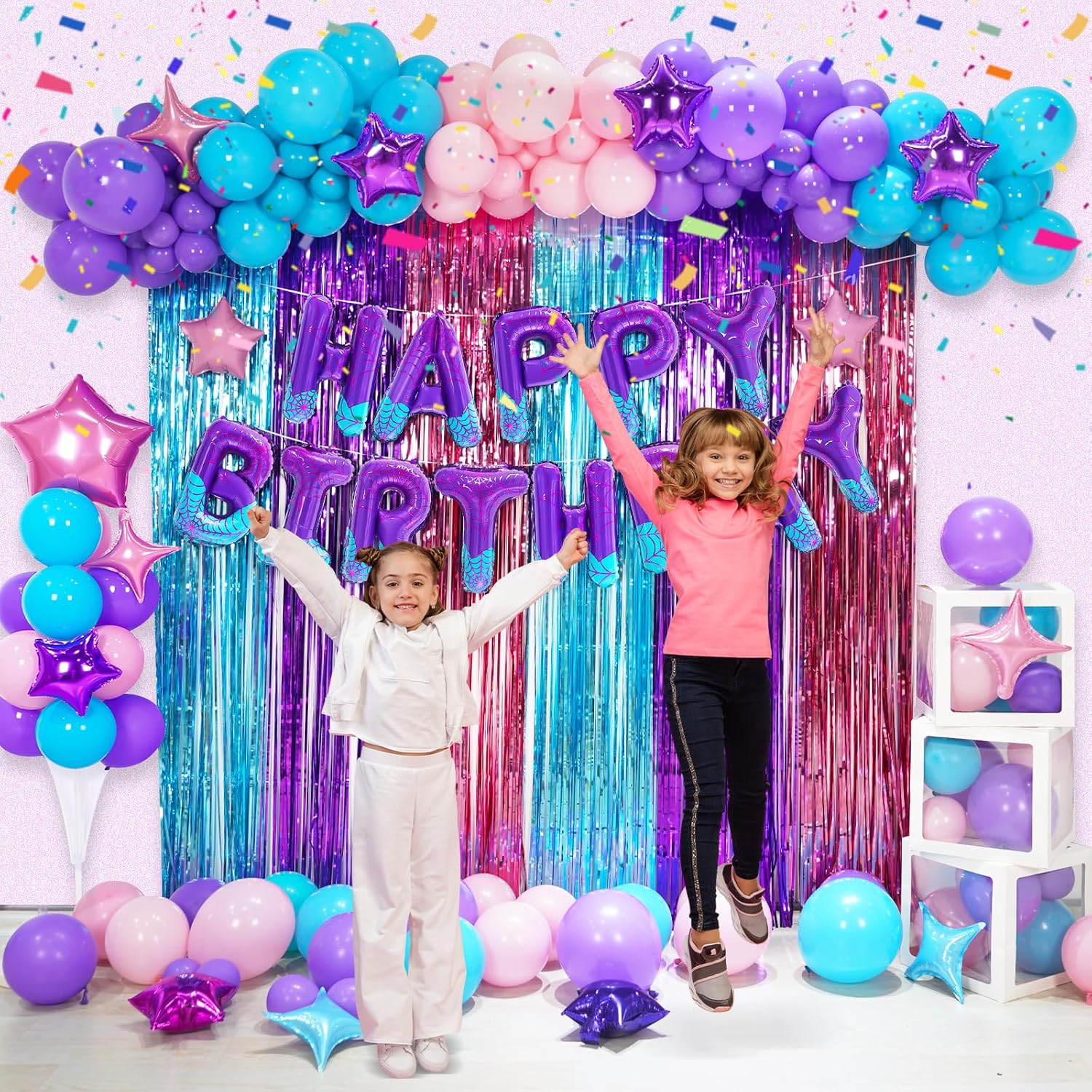 Spider Girl Balloon Arch Kit Birthday Decorations Party Supplies, Happy Birthday Wall Decor