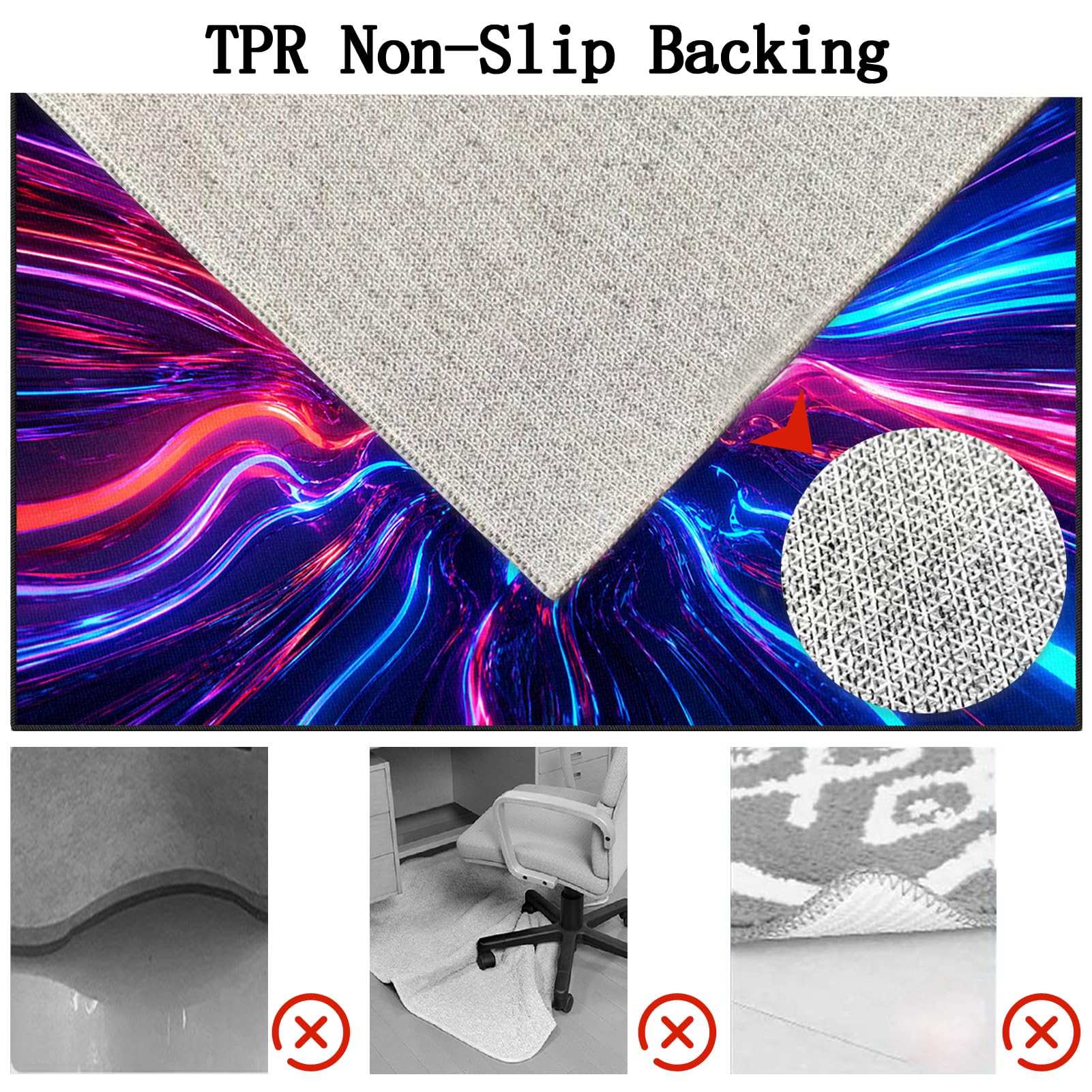 Tapis Gaming Sol Antiderapant de Chaise de Bureau 200 x 300 cm