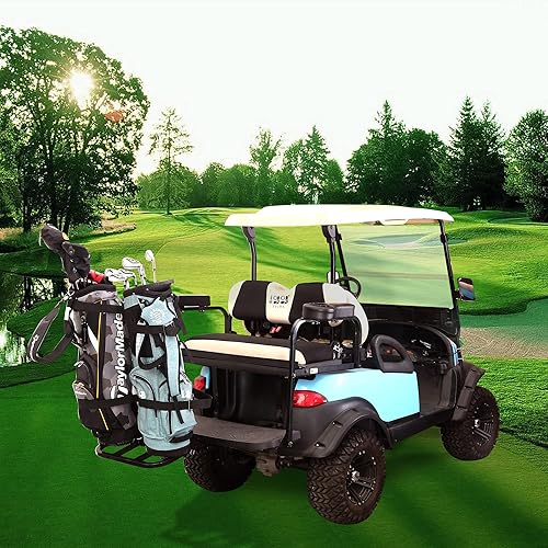 Miniatura 7 de 10L0L Soporte universal para bolsa de asiento trasero para carrito de golf EZGO Yamaha Club Carros de coche, con barra de seguridad trasera
