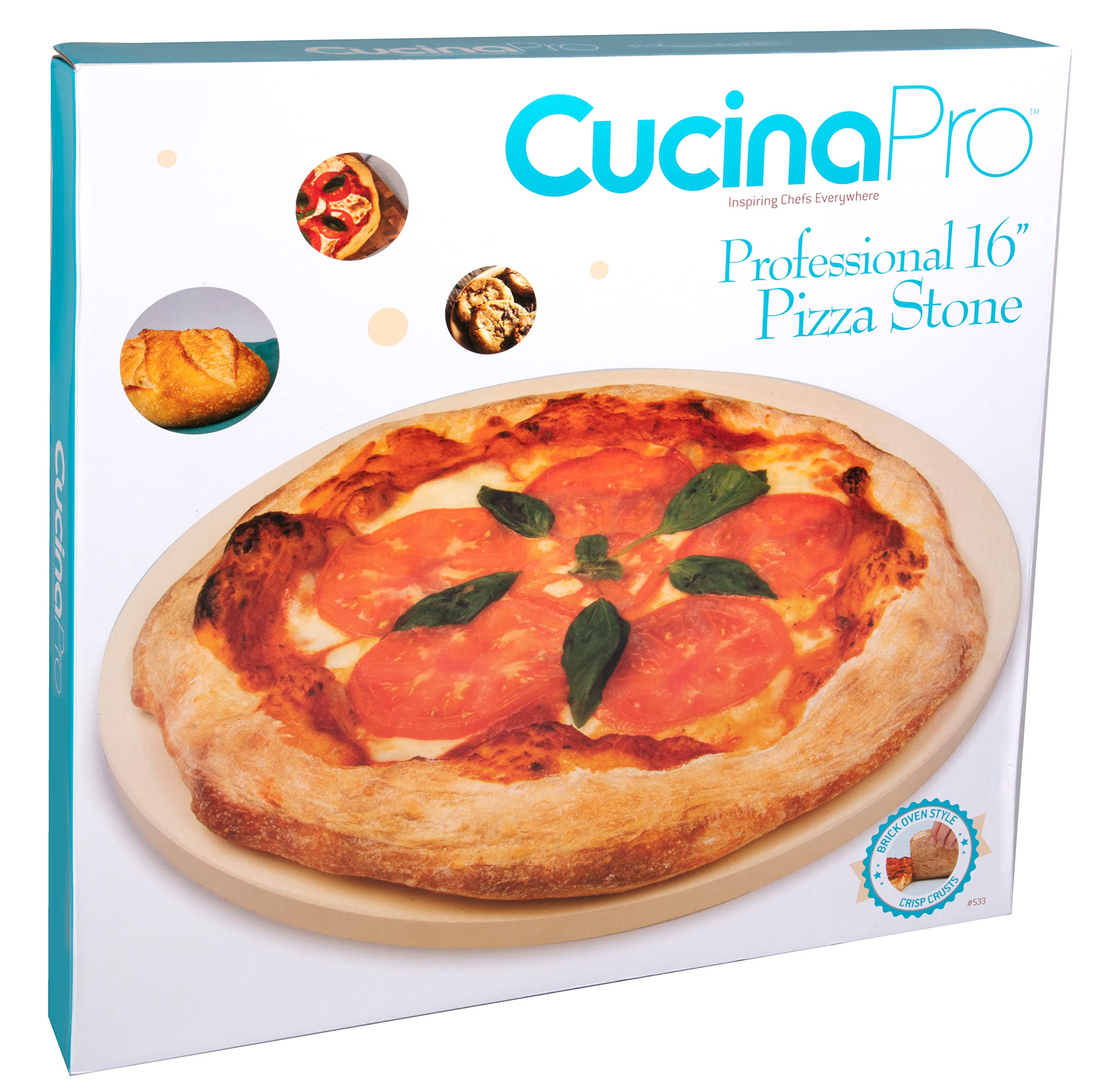 Amazon.com: Pizza Stone for Oven, Grill, BBQ - Round 5/8 Inch Extra Thick  Baking Stone w/ Safe \u0026 Even Heating - XL 16.5\