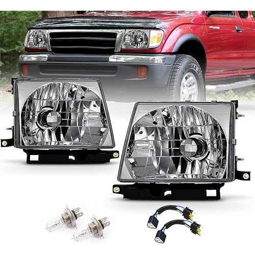 AmeriLite Replacement Headlights Chrome For 97-00 Toyota Tacoma - Passenger and Driver Side