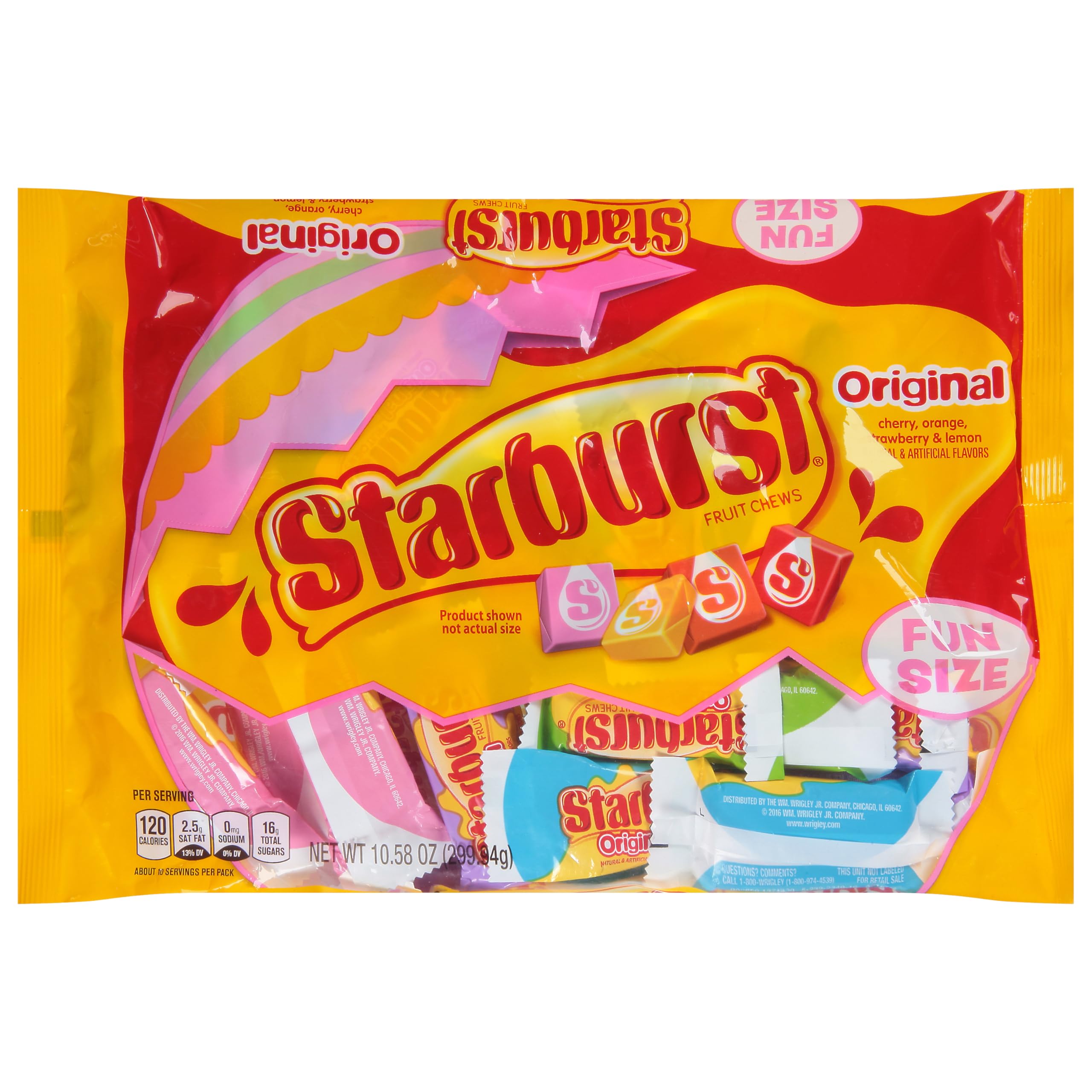 Mars Wrigley (1 bag) Easter Original Starburst Candy Mix - Cherry, Orange, Strawberry, Lemon - 10.58 oz / 299.9 g