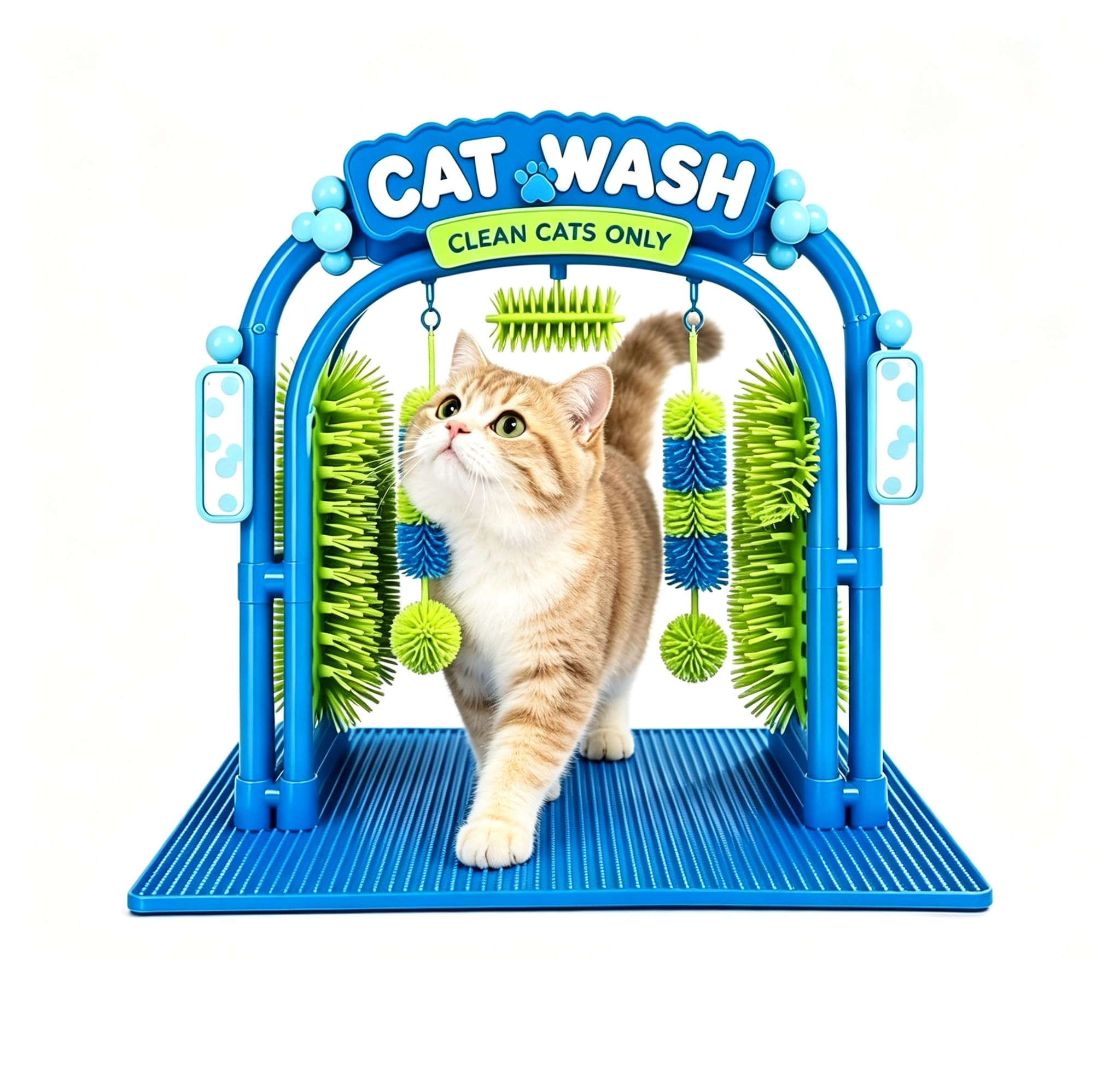 Cat Wash Grooming Station,Cat Car Wash Scratcher,Cats Self Grooming Arch (A)