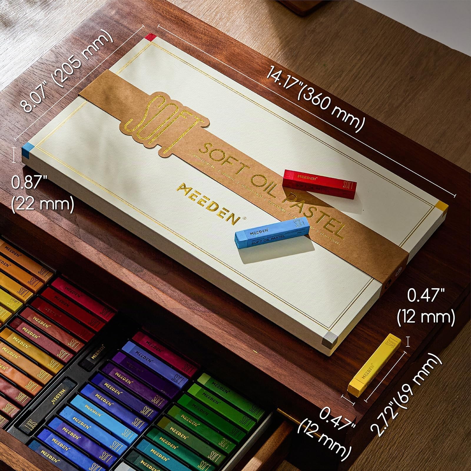 MEEDEN Pastelli ad olio morbidi per artisti: 48 colori con 2 pastelli ad olio quadrati bianchi e 2 neri aggiuntivi per artisti, adulti, pastelli ad olio professionali da miscelare