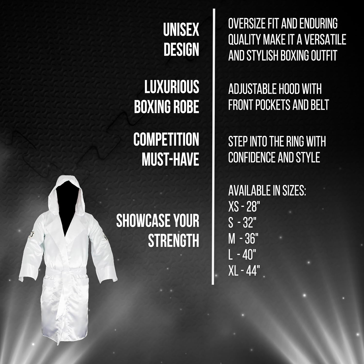 CLETO REYES Satin Boxing Robe with Hood for Men and Women, Adult Unisex Competition Uniform Apparel Clothes