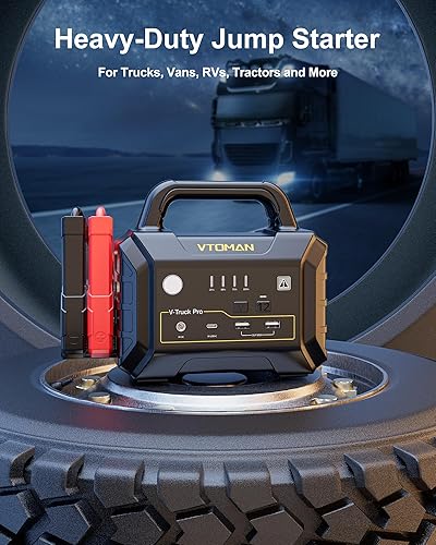 Miniatura 3 de VTOMAN V-Truck Pro 8000A - Batería de coche con carga rápida de 65 W, 41600 mAh portátil para todo gasolina, caja de salto de 12 V con luz LED,