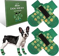 Vista 29 de EXPAWLORER - Calcetines antideslizantes para perros, evitan que se laman las patas, para pavimento caliente, pisos de madera, botines para perros