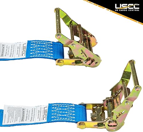 Miniatura 4 de US Cargo Control, Correas de trinquete sin fin, 2 pulgadas de ancho x 15 pies de largo, correas de trinquete azules, amarre de trinquete de mango