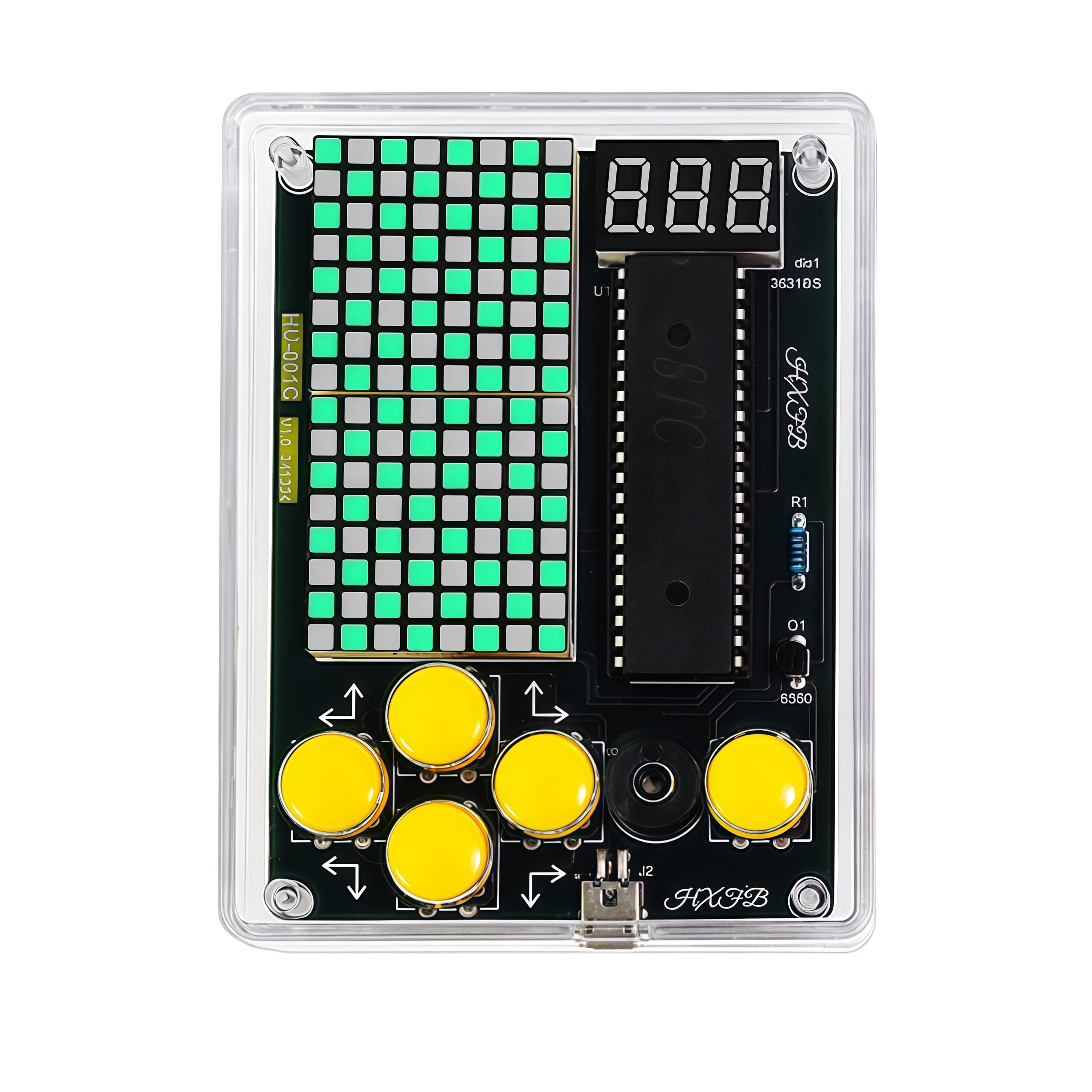 7 Retro Classic Pixel Game Maker DIY Soldering Project Game Console Kit Electronic Practice Solder Soldering Kit and Case, Idea for STEM Education