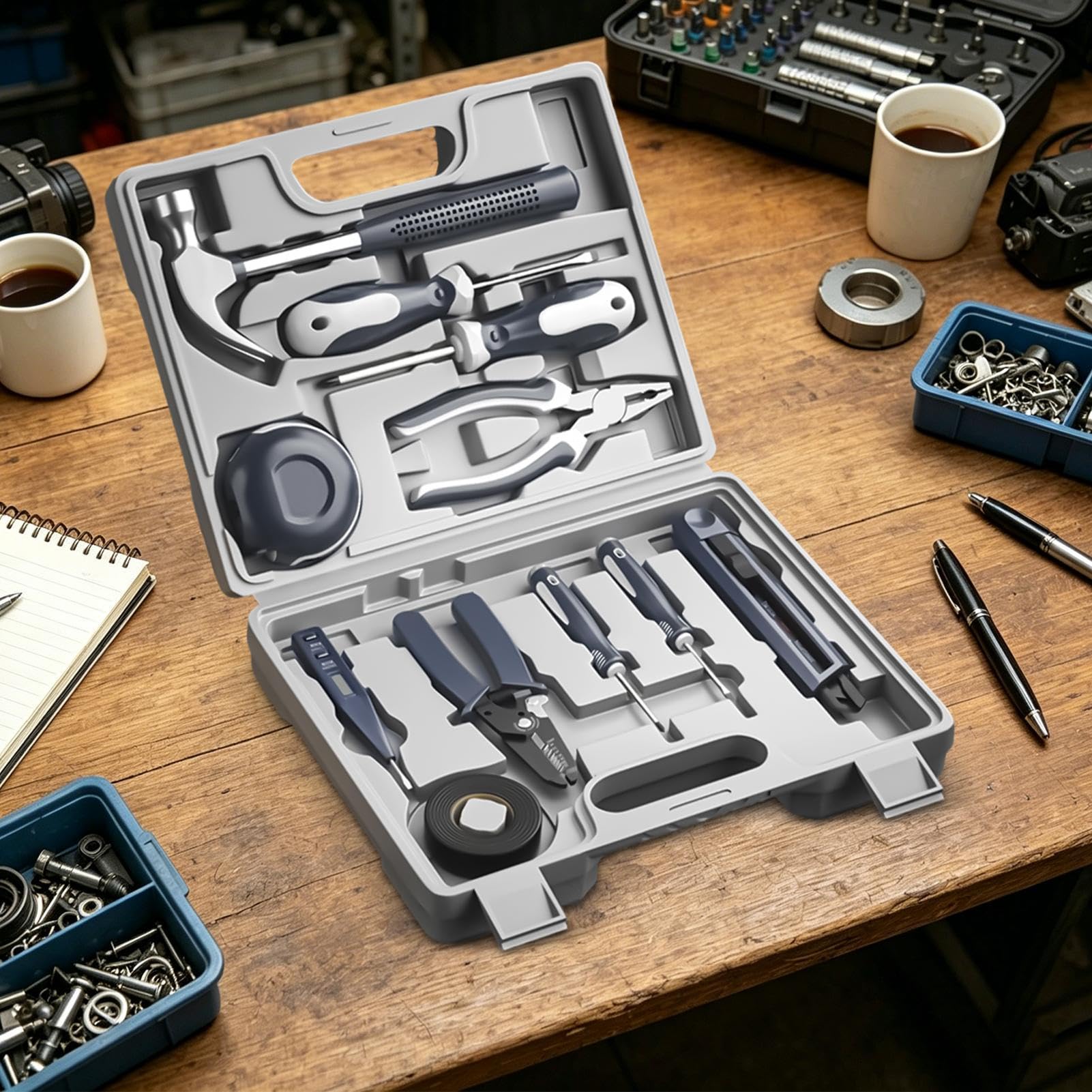 Zestaw Narzędzi Do Domu 11-częściowy przenośny wielofunkcyjny mały komplet | Podróżny Zestaw Narzędzi Do samochodu, domu, akademika, biura, na zewnątrz i do