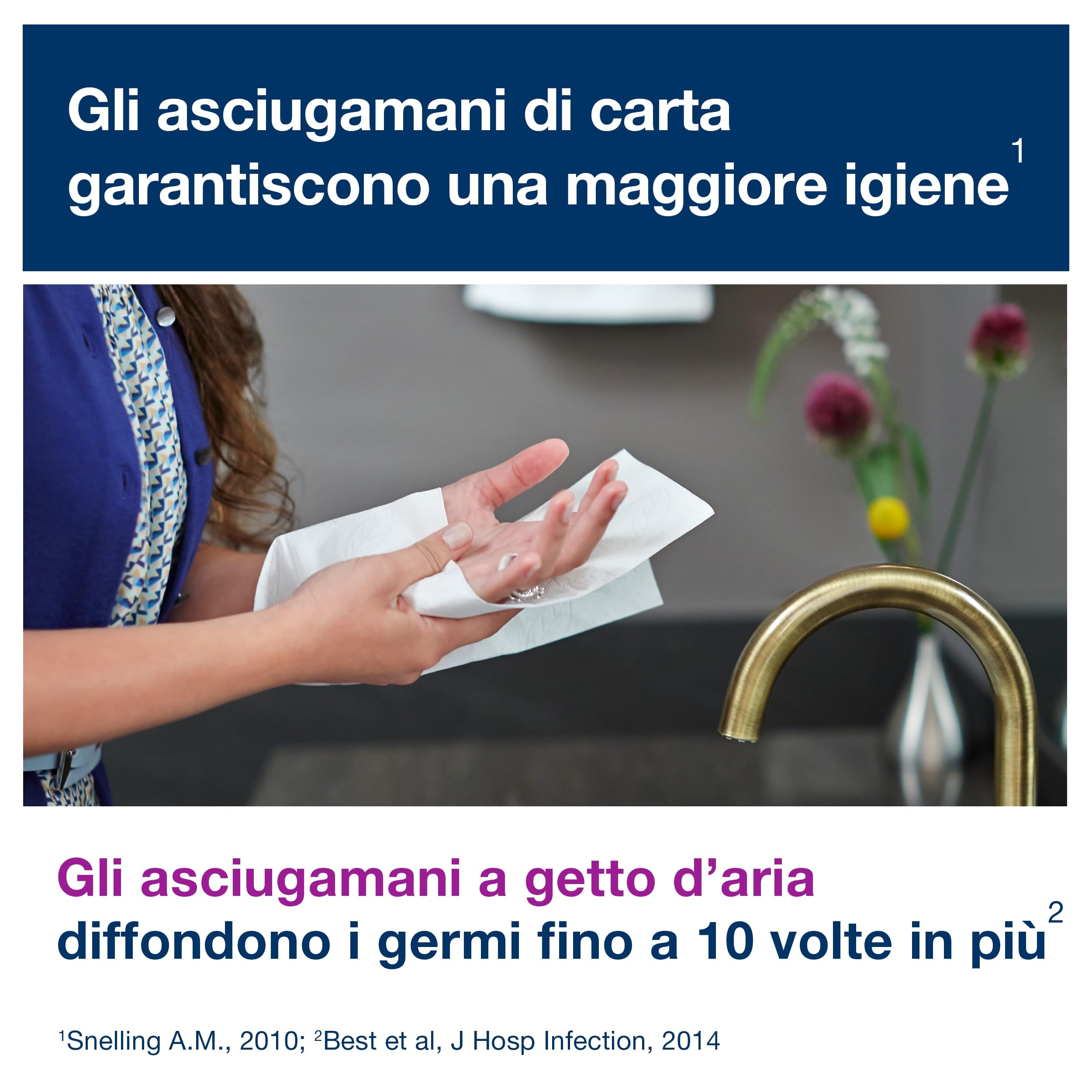Tork PeakServe Universal 100585 - Asciugamani di carta H5 per dispenser di asciugamani - 1 strato, bianco - 12 x 410 asciugamani