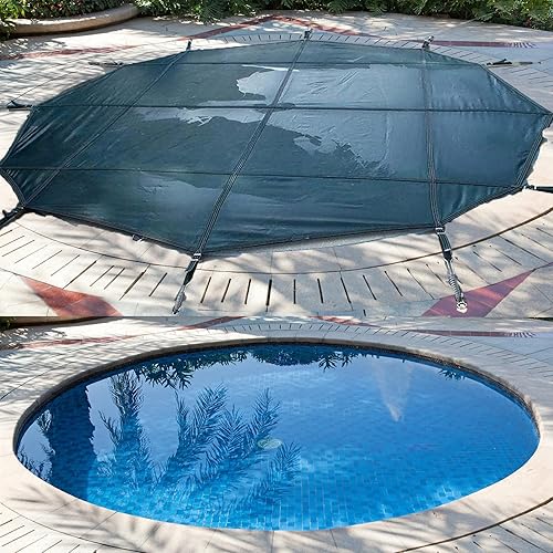 4038 3634 3230 2826 2422 20 Foot Round Swimming Pool Winter Safety Cover, Pool Protection Mesh for Inground PoolsIn Ground Pool, Elastic Cover para