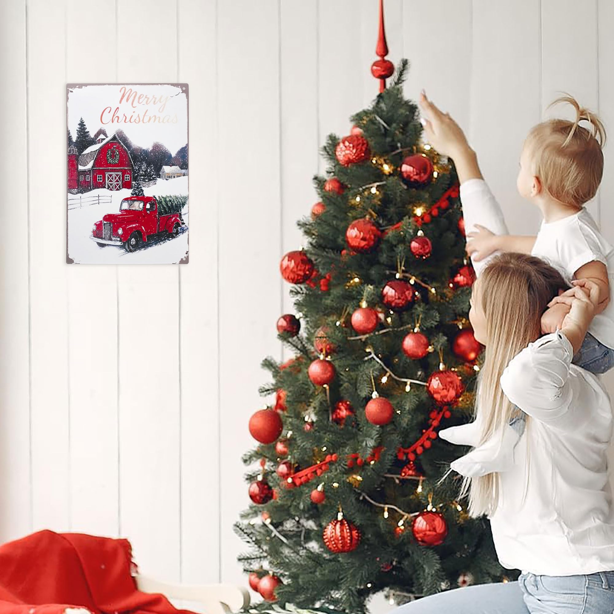 Schild Merry Christmas Advent Deko Shabby Weihnachten 30 x 20 cm Metall