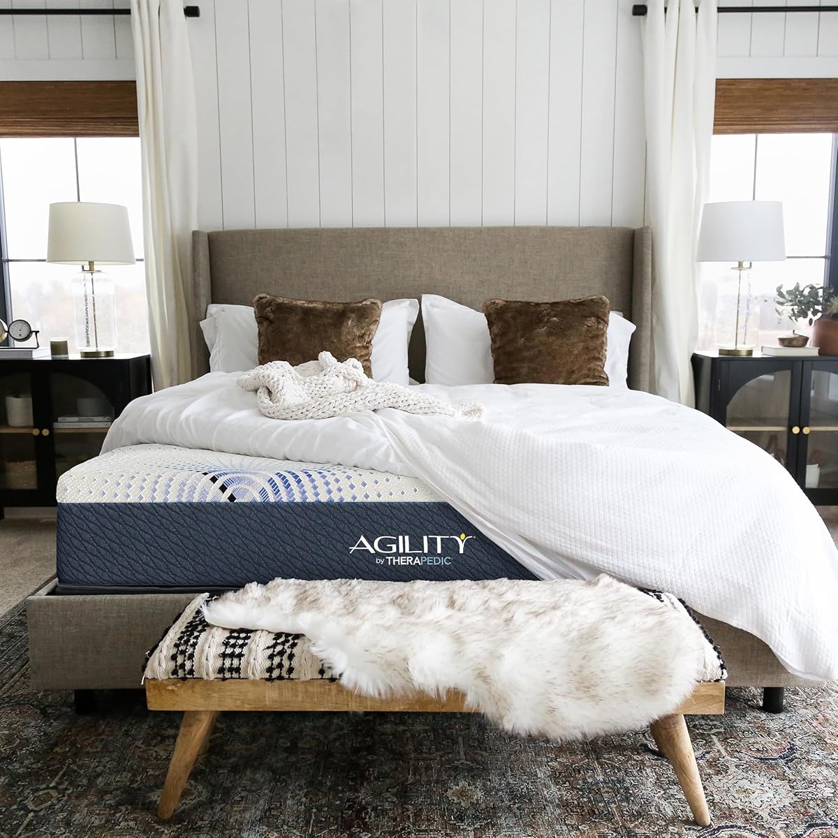 Therapedic Agility Hybrid Mattress – Queen Size 11 Inch with Cooling Comfort, Pressure Relief Support, and Motion Isolation – CertiPUR-US® & Oeko-TEX® Certified