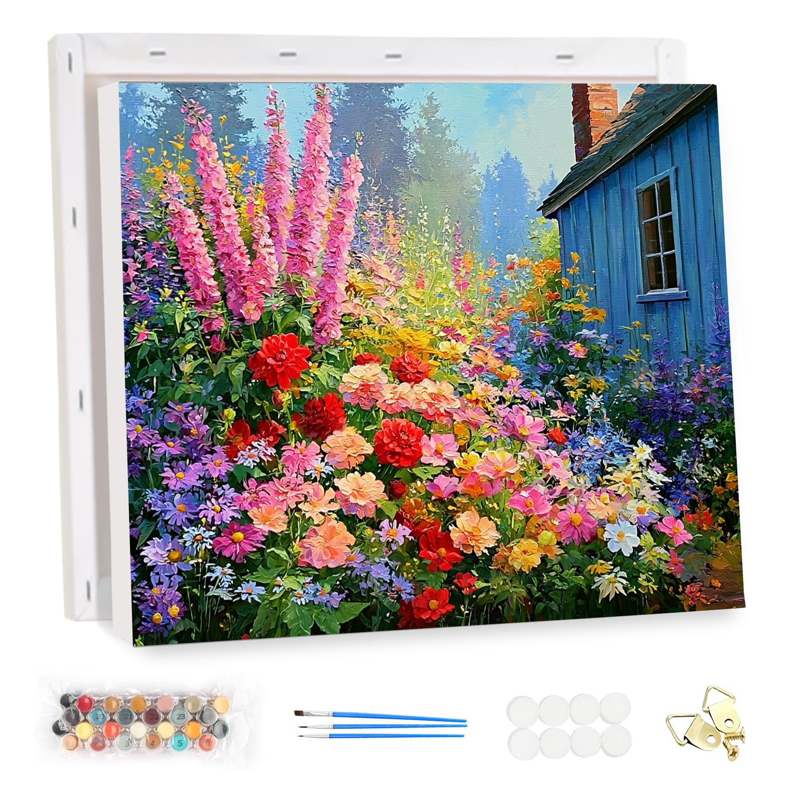 MEIYUDA DIY Paint by Numbers for Adults with Frame Flowers 40x30cm
