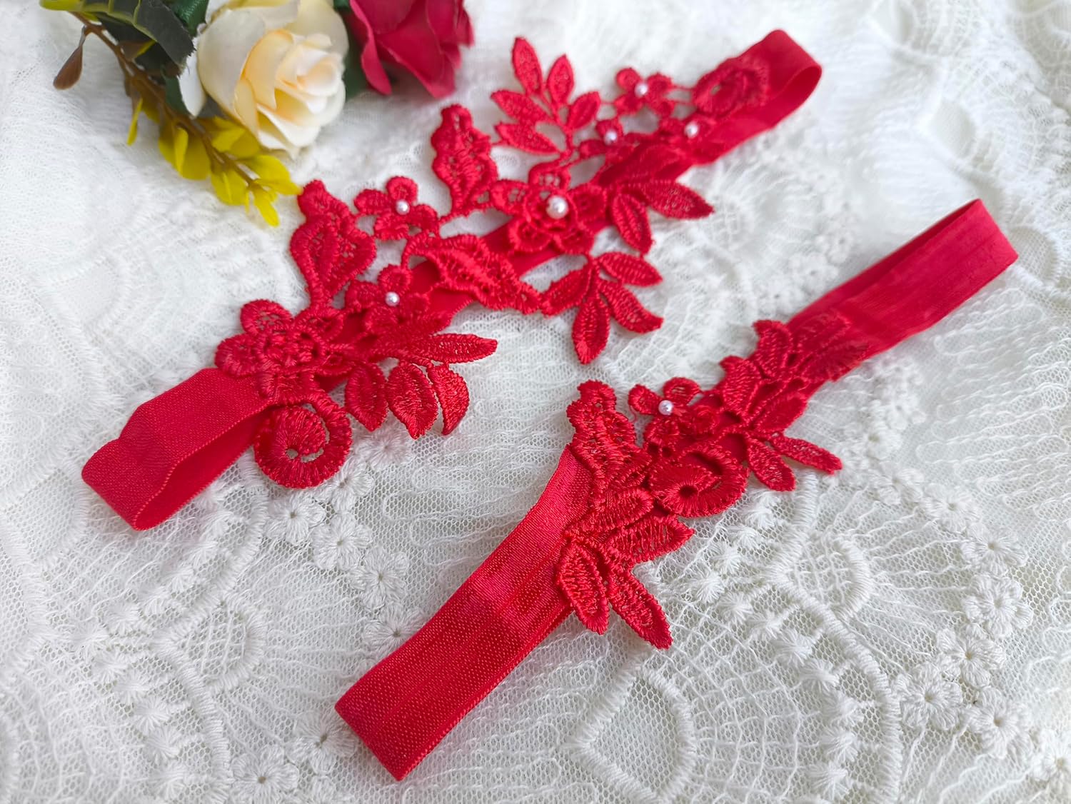 Wedding Garters for Bride Bridal Garter Set Leaf Garter for Wedding Plus Size W09