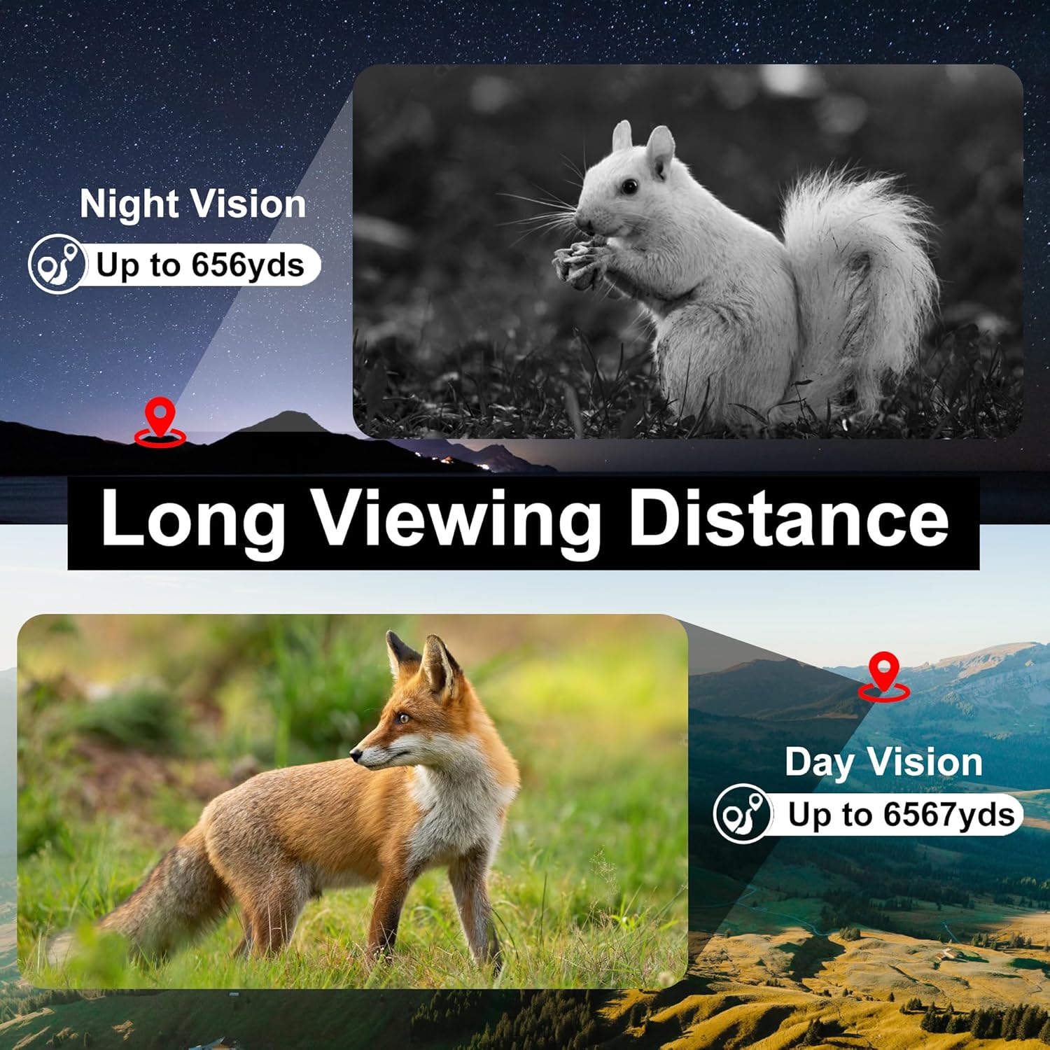 oneleaf.ai Find NV200 True 4K 35mm Night Vision Binoculars, Day/Night Vision Goggles with Rangefinder