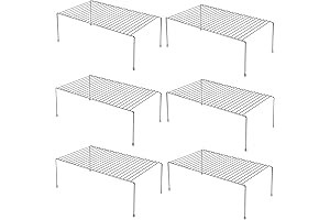iPEGTOP Set of 6 Rustproof Chrome Steel Storage Rack Wire Shelf