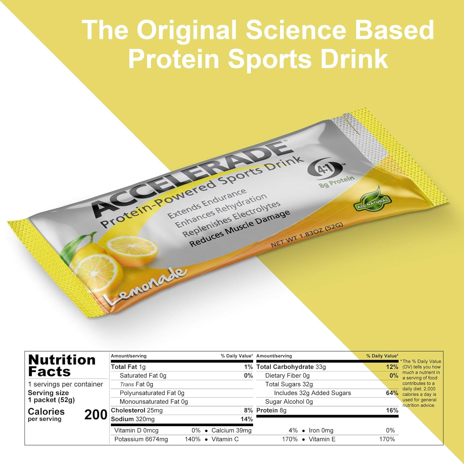 PacificHealth Accelerade, All Natural Sport Drink w/Protein, Carbs, and Electrolytes for Superior Energy Replenishment (8pcs - Single Serve Variety Pack) : Health & Household